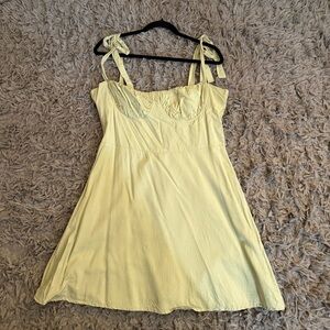 light green dress with tie straps